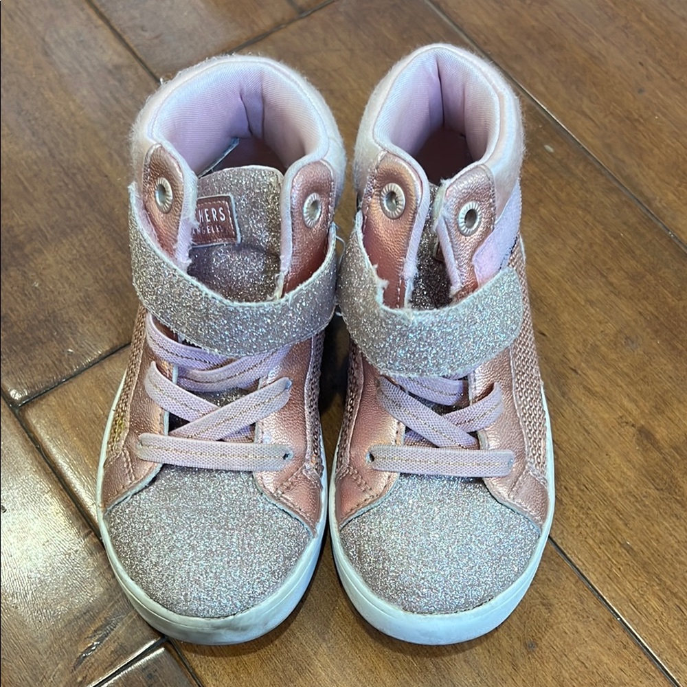Glittery Pink High-Top Sneakers for Kids